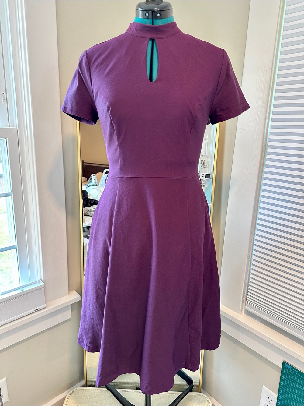 ModCloth Purple keyhole fit and flare Dress
